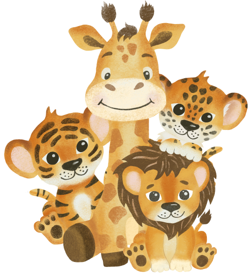 (s102-4-G) Safari Animals Group