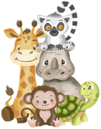 (s102-4-H) Safari Animals Group
