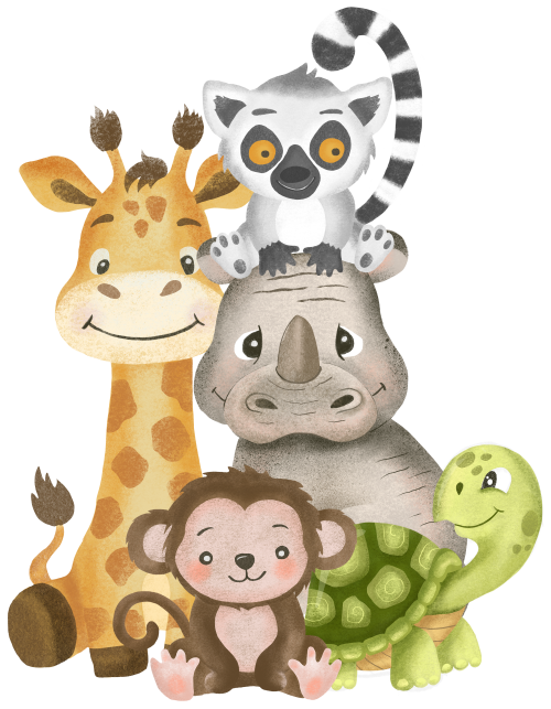 (s102-4-H) Safari Animals Group