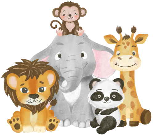 (s102-4-I) Safari Animals Group