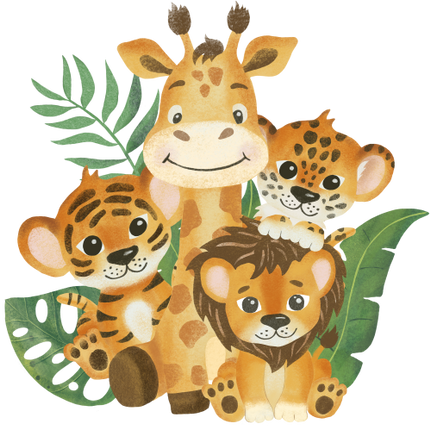 (s102-4-G) Safari Animals Group