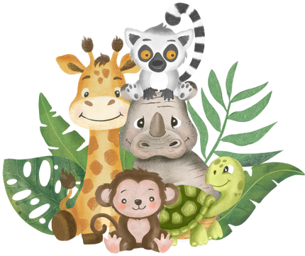 (s102-4-H) Safari Animals Group