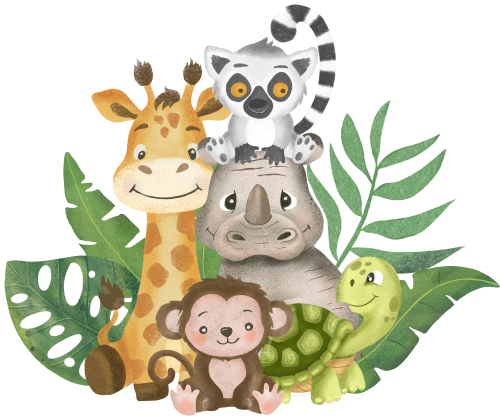 (s102-4-H) Safari Animals Group