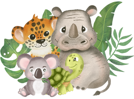 (s102-4-F) Safari Animals Group