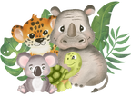 (s102-4-F) Safari Animals Group
