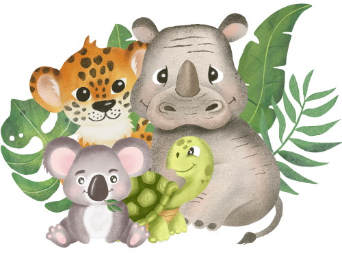 (s102-4-F) Safari Animals Group
