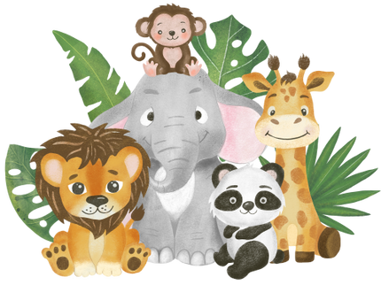 (s102-4-I) Safari Animals Group