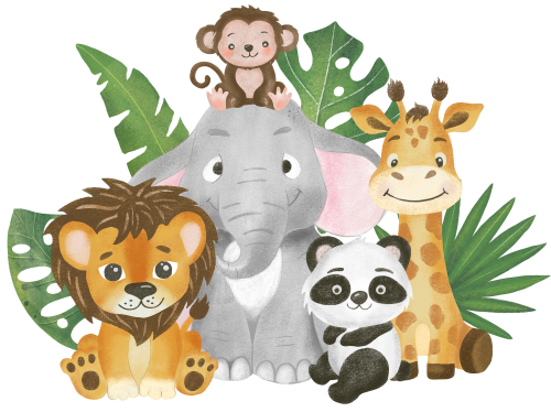 (s102-4-I) Safari Animals Group