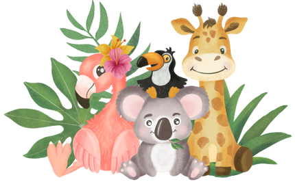 (s102-4-D) Safari Animals Group