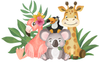 (s102-4-D) Safari Animals Group