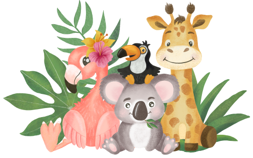 (s102-4-D) Safari Animals Group
