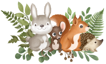(s102-5-M) Forest Woodland Animals Group