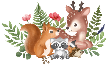 (s102-5-N) Forest Woodland Animals Group
