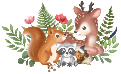 (s102-5-N) Forest Woodland Animals Group