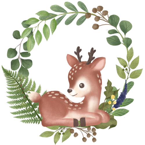(s102-5-S) Deer Wreath