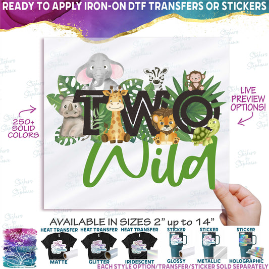 (s102-2C) Two Wild Jungle Baby Safari Animals