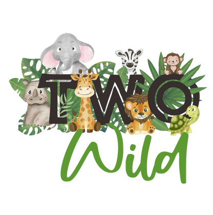 (s102-2C) Wild One, Two Wild, Wild and Three, Four Ever Wild Baby Safari Animals