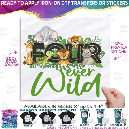 (s102-2C) Four Ever Wild Jungle Baby Safari Animals