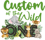 (s102-2A) Wild One Baby Jungle Animals Family Custom Text