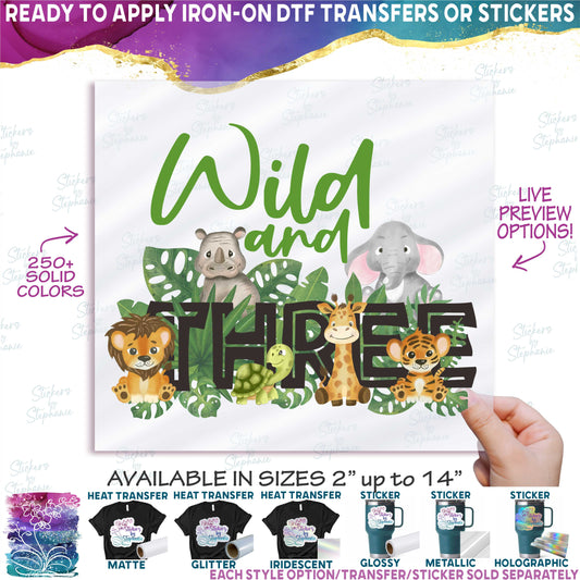 (s102-2C) Wild and Three Jungle Baby Safari Animals