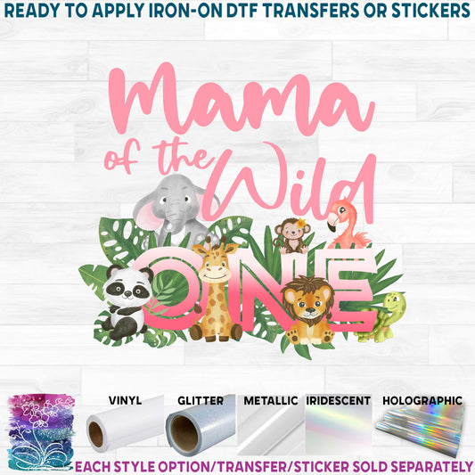 (s102-3A) Wild One Baby Jungle Animals Family Custom Text