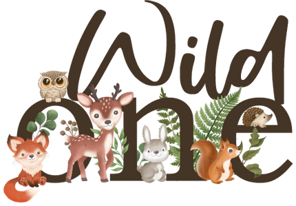 (s102-6C) Wild One Baby Forest Animals