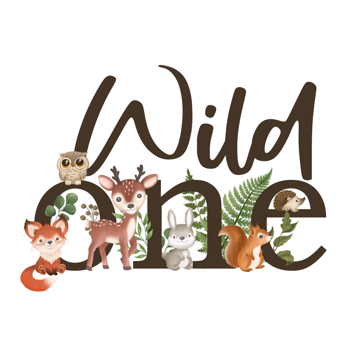 (s102-6C) Wild One Baby Forest Animals