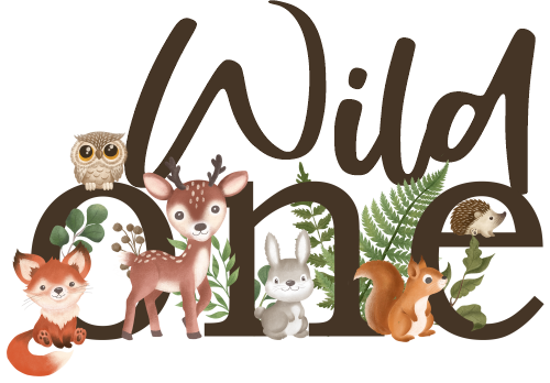 (s102-6C) Wild One Baby Forest Animals