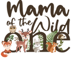 (s102-6A) Wild One Baby Forest Animals Family Custom Text