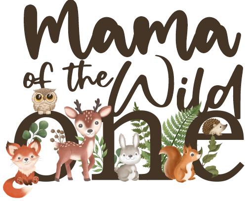 (s102-6A) Wild One Baby Forest Animals Family Custom Text