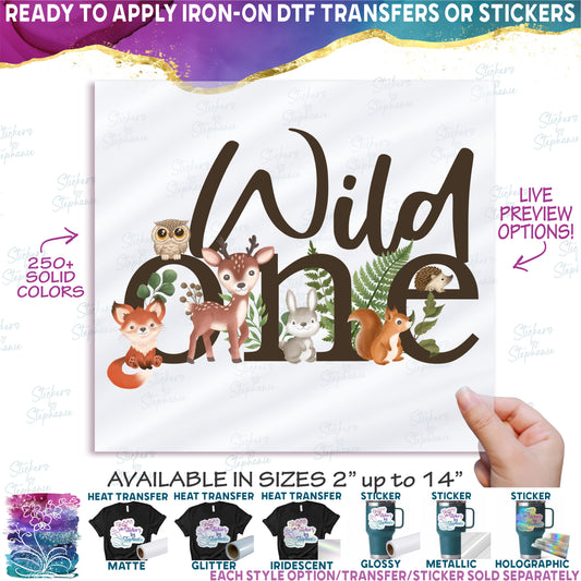 (s102-6C) Wild One Baby Forest Animals