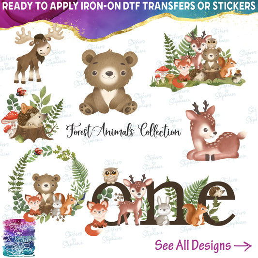 (s102-4) Watercolor Forest Animals Collection 21 Style Options