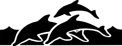 (s103-A) Dolphin Silhouette
