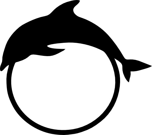 s103-02-B) Dolphin Frame Iron-On Transfer