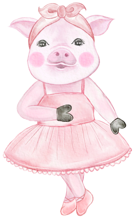 (105-2B) Ballerina Pig