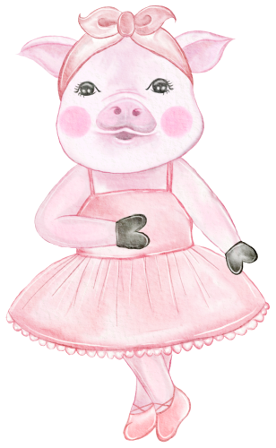 (s105-1H) Ballerina Pig