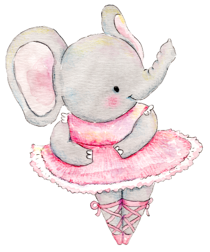 (105-1C) Ballerina Elephant