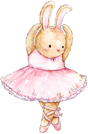 (105-01-1I) Ballerina Bunny Rabbit Iron-On Transfer