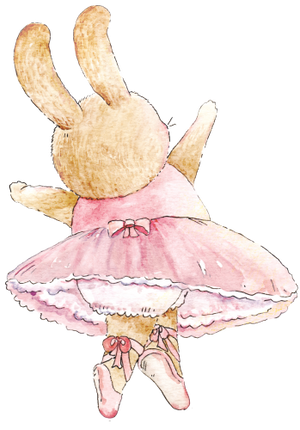 (105-01-1J) Ballerina Bunny Rabbit Iron-On Transfer