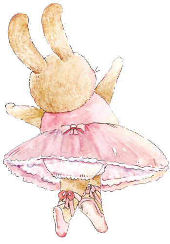 (105-01-1J) Ballerina Bunny Rabbit Iron-On Transfer