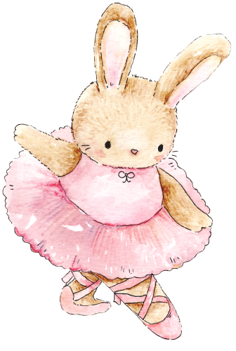 (105-01-1L) Ballerina Bunny Rabbit Iron-On Transfer