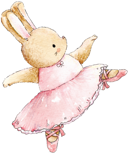 (105-01-1M) Ballerina Bunny Rabbit Iron-On Transfer
