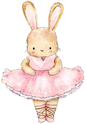 (105-01-1O) Ballerina Bunny Rabbit Iron-On Transfer