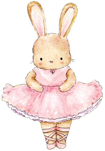 (105-01-1O) Ballerina Bunny Rabbit Iron-On Transfer