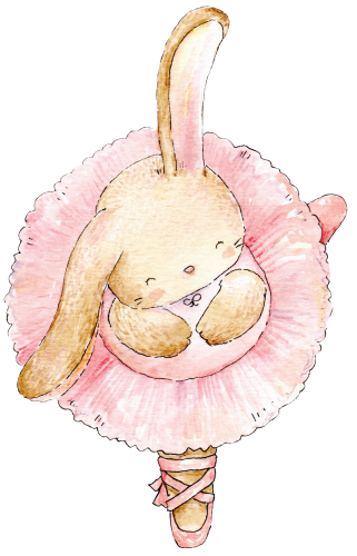 (105-01-1P) Ballerina Bunny Rabbit Iron-On Transfer