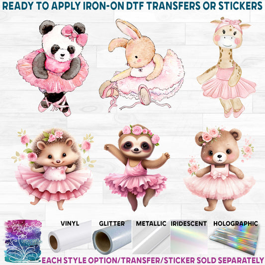 (s105) Ballerina Animals Watercolor & Full Color Illustrated Collection 43 Style Options