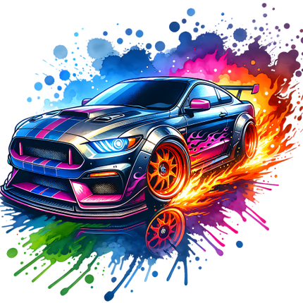 (106-2-1A) Colorful Race Car