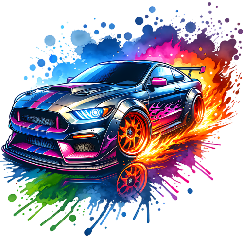 (106-2-1A) Colorful Race Car