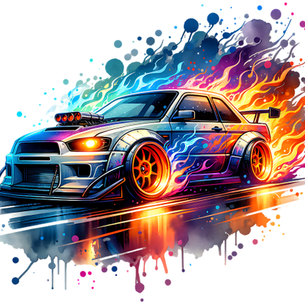 (106-2-1B) Colorful Race Car