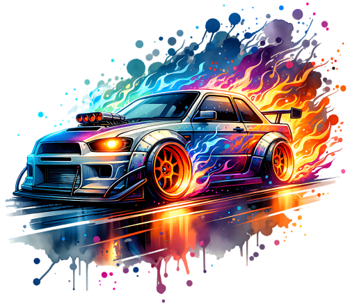(106-2-1B) Colorful Race Car